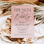 Roos goudglitter vrijgezellenfeest brunch bubbly kaart<br><div class="desc">Glitter ombre van het moderne roos schept pastelzwart roze vrijgezellenfeest feest ,  brunch en knappe moderne en chic script kalligrafie .</div>