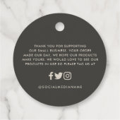 Roos goudglitter zwarte moderne elegante begroting bedankjes labels (Achterkant)