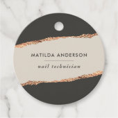 Roos goudglitter zwarte moderne elegante begroting bedankjes labels (Voorkant)