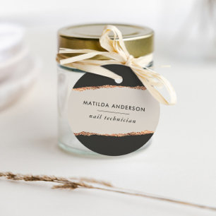 Roos goudglitter zwarte moderne elegante begroting bedankjes labels