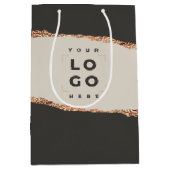 Roos goudglitter zwarte moderne elegante begroting medium cadeauzakje (Voorkant)