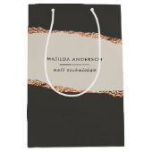 Roos goudglitter zwarte moderne elegante begroting medium cadeauzakje (Voorkant)