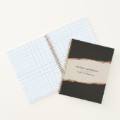 Roos goudglitter zwarte moderne elegante begroting notitieboek (Binnen)