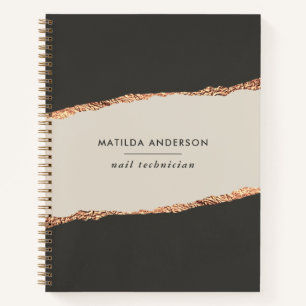 Roos goudglitter zwarte moderne elegante begroting notitieboek