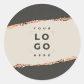 Roos goudglitter zwarte moderne elegante begroting ronde sticker (Voorkant)