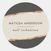 Roos goudglitter zwarte moderne elegante begroting ronde sticker (Voorkant)