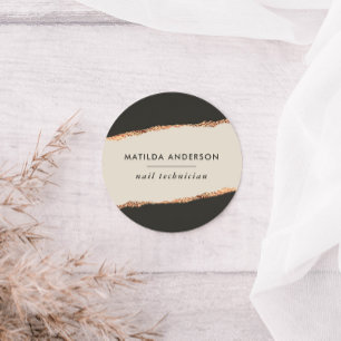 Roos goudglitter zwarte moderne elegante begroting ronde sticker