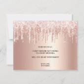 Roos goudglitterdruppels zijn mijn bruidsmeisje kaart (Achterkant)