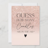 Roos goudglitterkaarsen vrijgezellenfeest kaart (Voorkant)