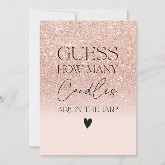 Roos goudglitterkaarsen vrijgezellenfeest kaart (Voorkant)