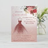 Roos goudglitterkruid Quinceañera Kaart (Staand voorkant)