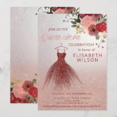 Roos goudglitterkruid Quinceañera Kaart (Voorkant / Achterkant)