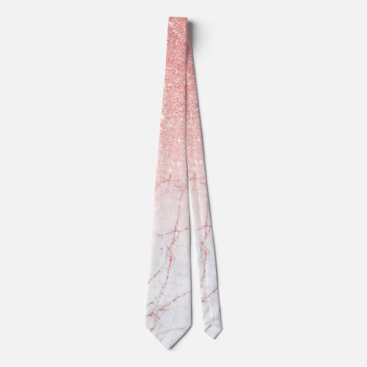 Roos goudglittermarmer stropdas (Voorkant)