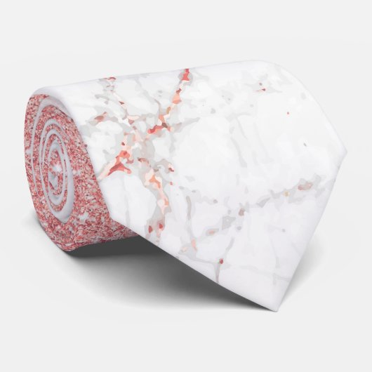 Roos goudglittermarmer stropdas (Opgerold)