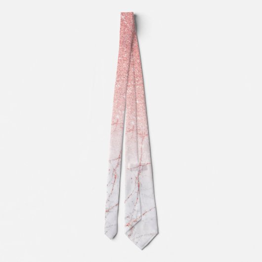 Roos goudglittermarmer stropdas (Achterkant)