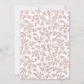 Roos goudglitterpatroon van bladeren met trendy br kaart (Achterkant)