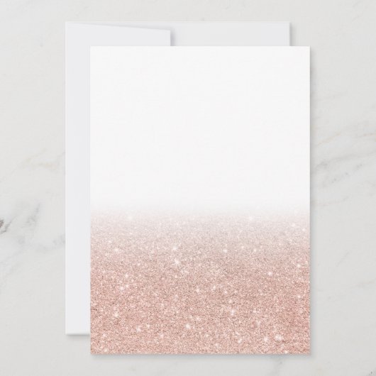 Roos goudglitterscript wit Bat Mitzvah Kaart (Achterkant)