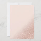 Roos goudglitterscript zwart roze Quinceanera Kaart (Achterkant)