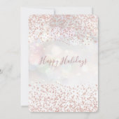 Roos goudglittersnowflake kerstfeest kaart (Achterkant)