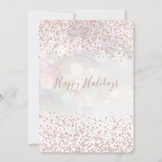Roos goudglittersnowflake kerstfeest kaart (Achterkant)