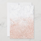 Roos goudglittertypografie marmer Sweet 16 Kaart (Achterkant)