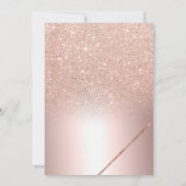 Roos goudglittertypografie met metalen folie bruil kaart (Achterkant)