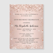 Roos goudgouden gouden luxe magnetische uitnodiging (Voorkant)