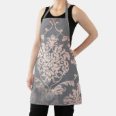 Roos goudgrijs Damask Design Schort (Insitu)