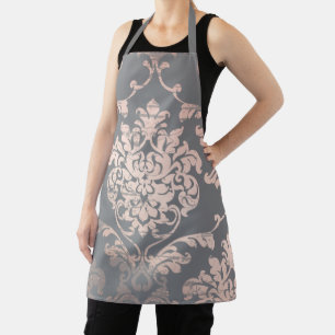Roos goudgrijs Damask Design Schort