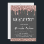 Roos Goudgrijs Sparkle Glitter Any Age Verjaardag Kaart<br><div class="desc">Blush Pink - Roos Goud en houtskool Grijs (Grijs) Sparkly Dripping Glitter Custom Any Age (13th, 16th, 18th, 21st, 30th, 40th, 50th, 60th) Verjaardagsfeestuitnodiging . Dit is de perfecte (dertien, zestien, achttien, eenentwintig, dertig, veertig, vijftig of zestig) Leuke en trendy verjaardagsuitnodiging voor een Modern Elegant Roos Gold en Blush Pink...</div>