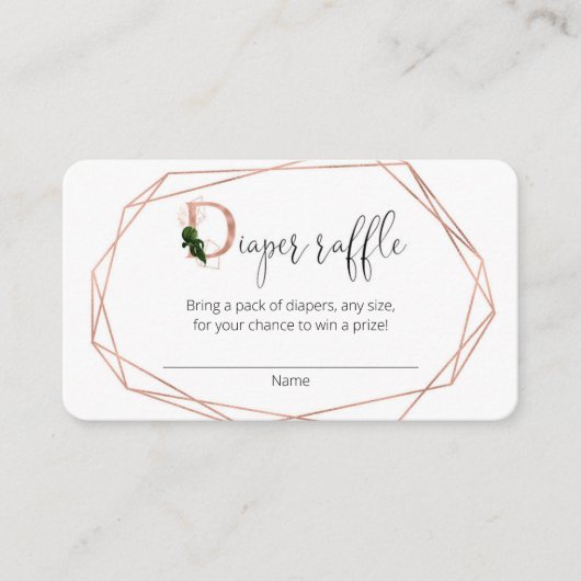 Roos goudgroen moderne diapluierloten informatiekaartje (Voorkant)