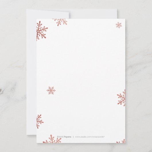 Roos goudhandgeschreven kalligrafie kaart (Achterkant)