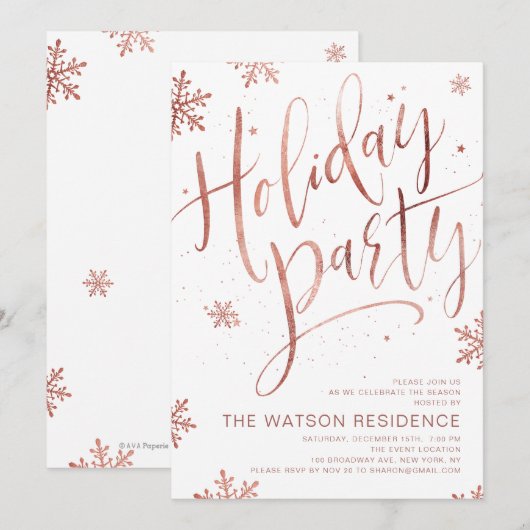 Roos goudhandgeschreven kalligrafie kaart (Voorkant / Achterkant)