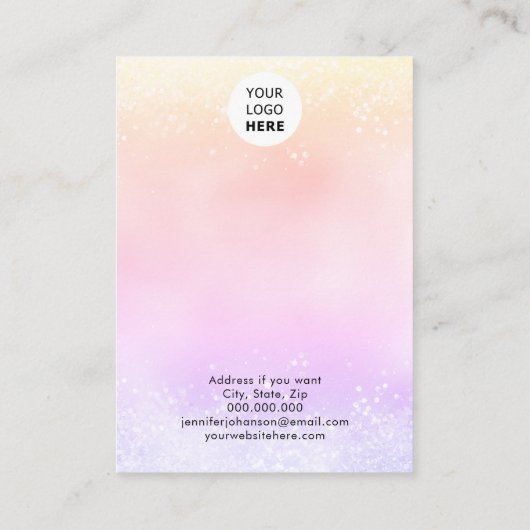 Roos goudhandjewelaar oorringen regenboog visitekaartje (Achterkant)