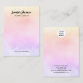 Roos goudhandjewelaar oorringen regenboog visitekaartje (Voorkant / Achterkant)