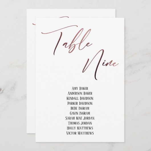 Roos goudhandschriftafel Negen Zitkaart (Voorkant / Achterkant)