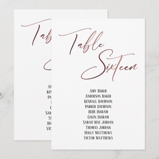 Roos goudhandschriftafel Zestien zetelkaart (Voorkant / Achterkant)