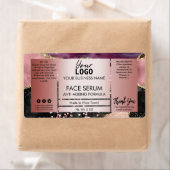 Roos-goudhaver en raciumolieslium etiket (Insitu)