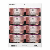 Roos-goudhaver en raciumolieslium etiket (Full Sheet)