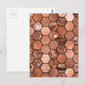 Roos goudhexaglam briefkaart (Voorkant / Achterkant)