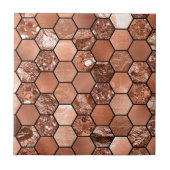 Roos goudhexaglam tegeltje (Voorkant)