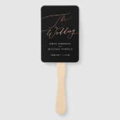 Roos goudkalligrafie Moderne kalligrafie Handwaaier (Voorkant)