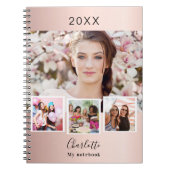 Roos goudkleurige fotocollage notitieboek (Voorkant)