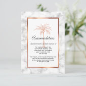 Roos goudkleurige palmbomen informatiekaartje (Staand voorkant)