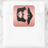 Roos goudkleursilhouetten van wolven op stickers (Tas)