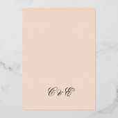 Roos goudkoraal Violet Flower Waterverf Weddenscha Folie Uitnodiging (Achterkant)