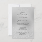 Roos goudkristallen Zilver grijs glitter Kaart (Achterkant)