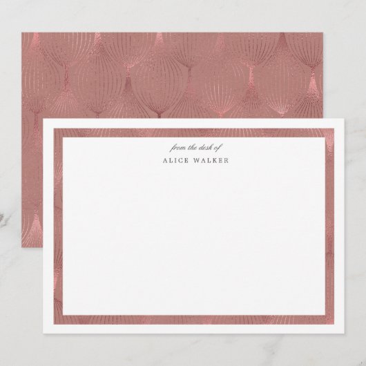 roos goudkunst deco-monogram Stationery Note Card Notitiekaartje (Voorkant / Achterkant)