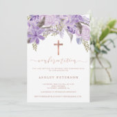 Roos goudlavendel waterverf bevestiging kaart (Staand voorkant)