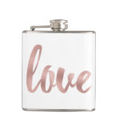 Roos goudliefdeskolf, folielettertype heupfles (Voorkant)